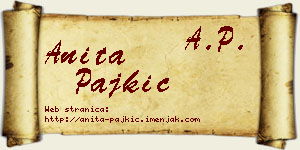 Anita Pajkić vizit kartica